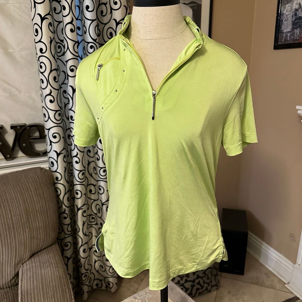 Jamie Sadock athletic top neon yellow green small